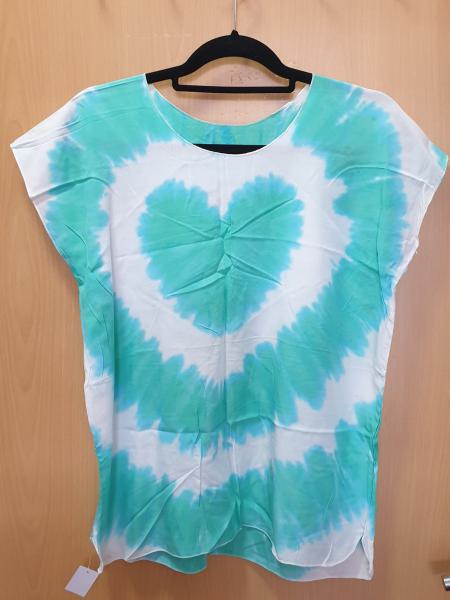 Tie Dye Top - Blau Weiss
